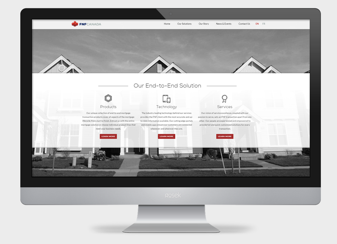 FNF Canada - Corporate Website Design - Home Page