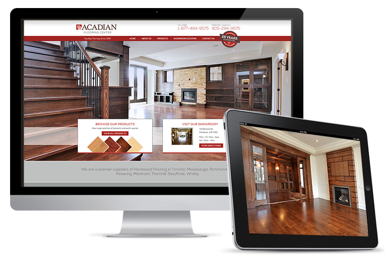 Acadian Flooring - Toronto Flooring Center - Featured Web Design Project
