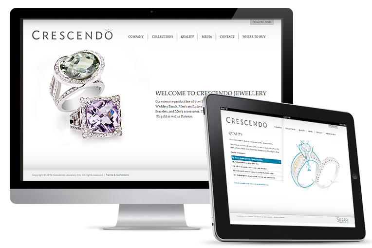 Web site design layout for Jewelry eCommerce Store.