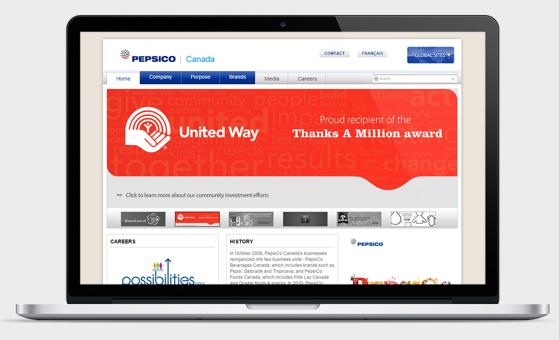 PepsiCo - Website Design and Animation
